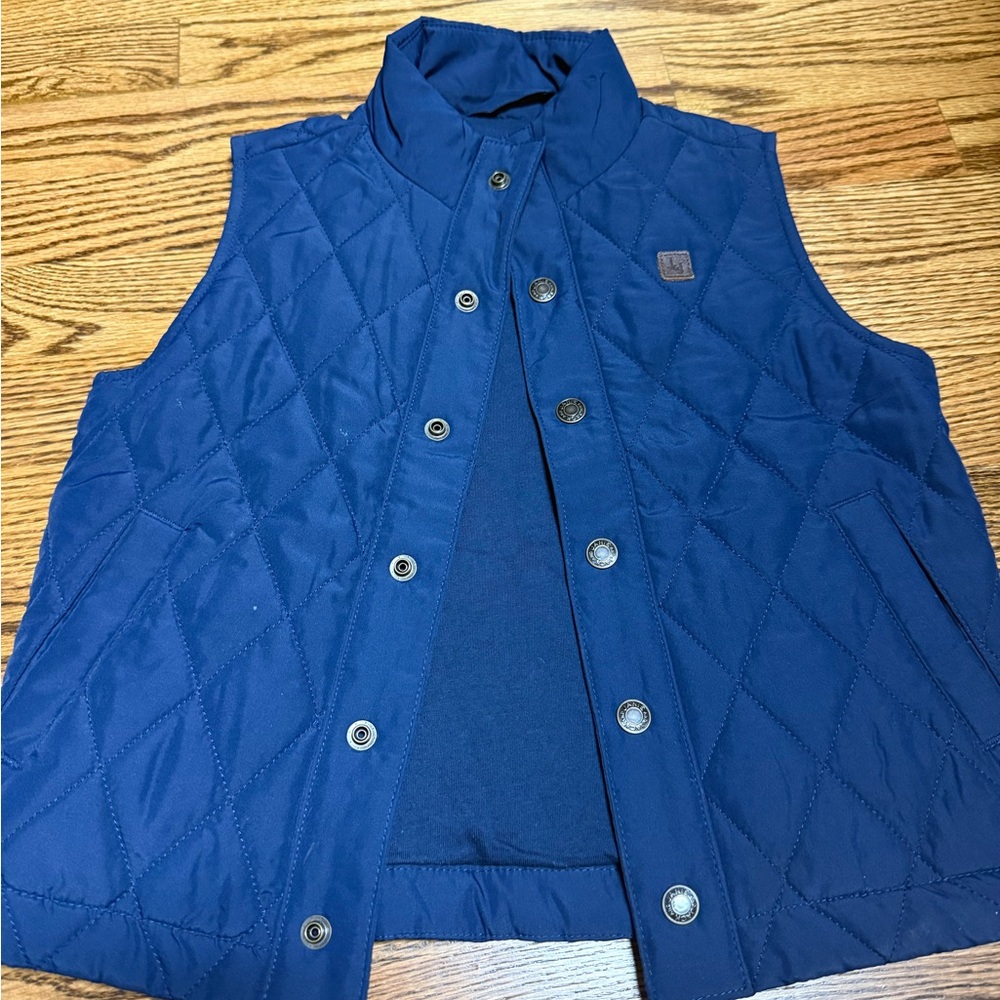 Janie and Jack Navy Quilted Vest with Button Closure